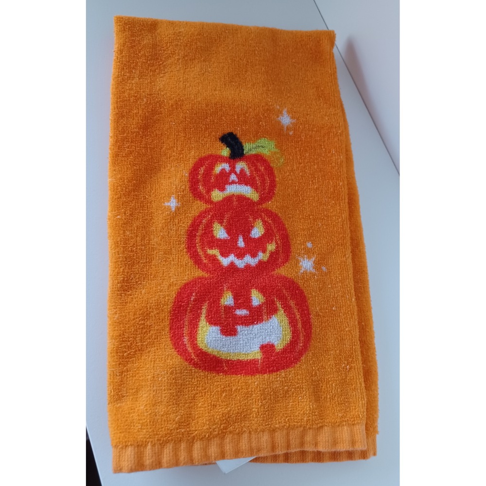 Halloween Holiday Seasonal Orange Pumpkins Bath Hand Towel Cotton Decor Home